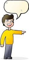 cartoon man pointing and laughing with speech bubble vector