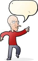 cartoon angry old man with speech bubble vector