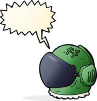 cartoon astronaut helmet with speech bubble vector