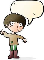 cartoon boy asking question with speech bubble vector