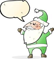 caricatura, santa claus, con, burbuja del discurso vector