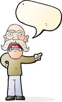 cartoon angry old man with speech bubble vector