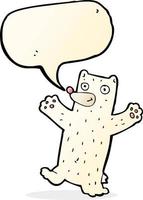 cartoon polar bear with speech bubble vector