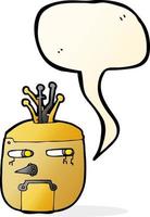 cartoon robot head with speech bubble vector