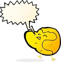 cartoon bird with speech bubble vector