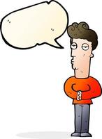 cartoon arrogant man with speech bubble vector