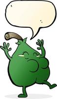 a nice pear cartoon with speech bubble vector