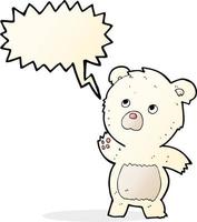 cartoon curious polar bear with speech bubble vector