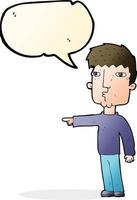 cartoon pointing man with speech bubble vector