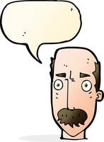 cartoon annoyed old man with speech bubble vector