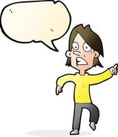 cartoon worried man pointing with speech bubble vector