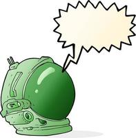 casco de astronauta de dibujos animados con burbujas de discurso vector