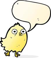 funny cartoon bird with speech bubble vector