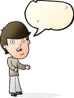 cartoon shocked man with speech bubble vector