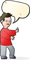 cartoon shocked man with speech bubble vector