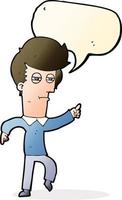 cartoon man accusing with speech bubble vector