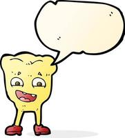 cartoon yellow tooth with speech bubble vector