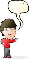 cartoon shocked man pointing with speech bubble vector