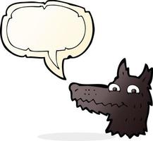 cartoon wolf head with speech bubble vector