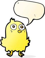 funny cartoon bird with speech bubble vector