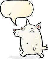 cartoon funny little dog with speech bubble vector