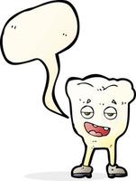 cartoon tooth looking smug with speech bubble vector