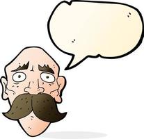 cartoon sad old man with speech bubble vector