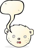 cartoon polar bear face with speech bubble vector