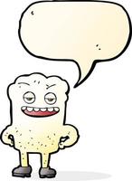 cartoon tooth looking smug with speech bubble vector