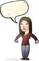 cartoon annoyed woman with speech bubble vector