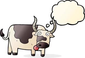 cartoon bull with thought bubble vector