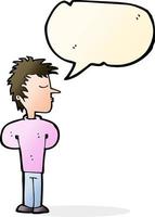 cartoon man ignoring with speech bubble vector