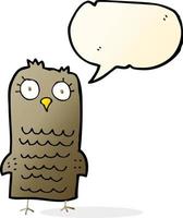 cartoon owl with speech bubble vector