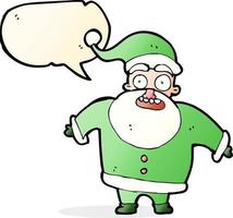 caricatura, sorprendido, santa claus, con, burbuja del discurso vector