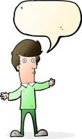 cartoon startled man with speech bubble vector