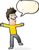 cartoon happy man with speech bubble vector