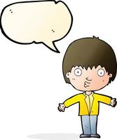 cartoon amazed boy with speech bubble vector