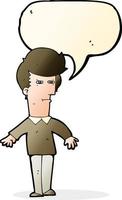 cartoon suspicious man with speech bubble vector