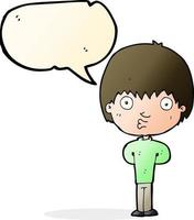 cartoon whistling boy with speech bubble vector