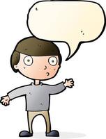 cartoon waving man with speech bubble vector