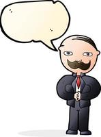 cartoon old man with mustache with speech bubble vector