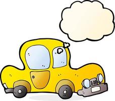 cartoon car with thought bubble vector