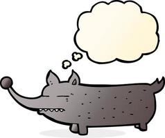 cartoon funny little dog with thought bubble vector