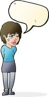 cartoon woman with plaster on face with speech bubble vector