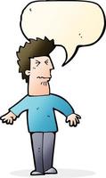 cartoon stressed man with speech bubble vector