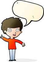 cartoon boy with idea with speech bubble vector