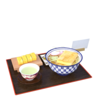 renderizado 3d de comida japonesa png