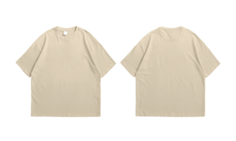 oversize solbränna t-shirt främre och tillbaka bakgrund transparent png