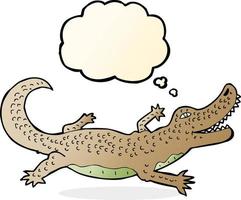 cartoon crocodile with thought bubble vector