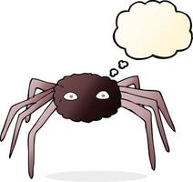 cartoon spider with thought bubble vector